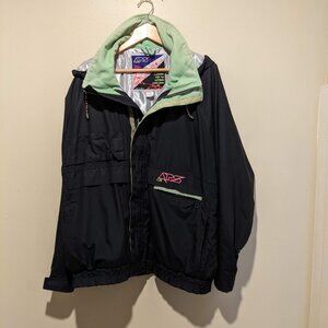 Vintage APS CB Sports Men's Ski Jacket – Retro 80s/90s Style, Large, Black/Green